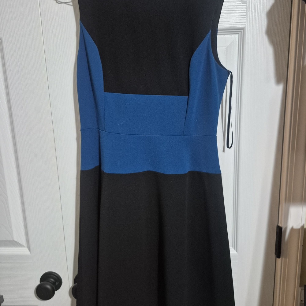 Tommy Hilfiger Black and Blue A-Line Midi Dress